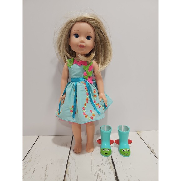 American Girl Other - American Girl DOLL Dress & Shoes Blonde hair Blue Eyes "CAMILLE" Wellie Wishers